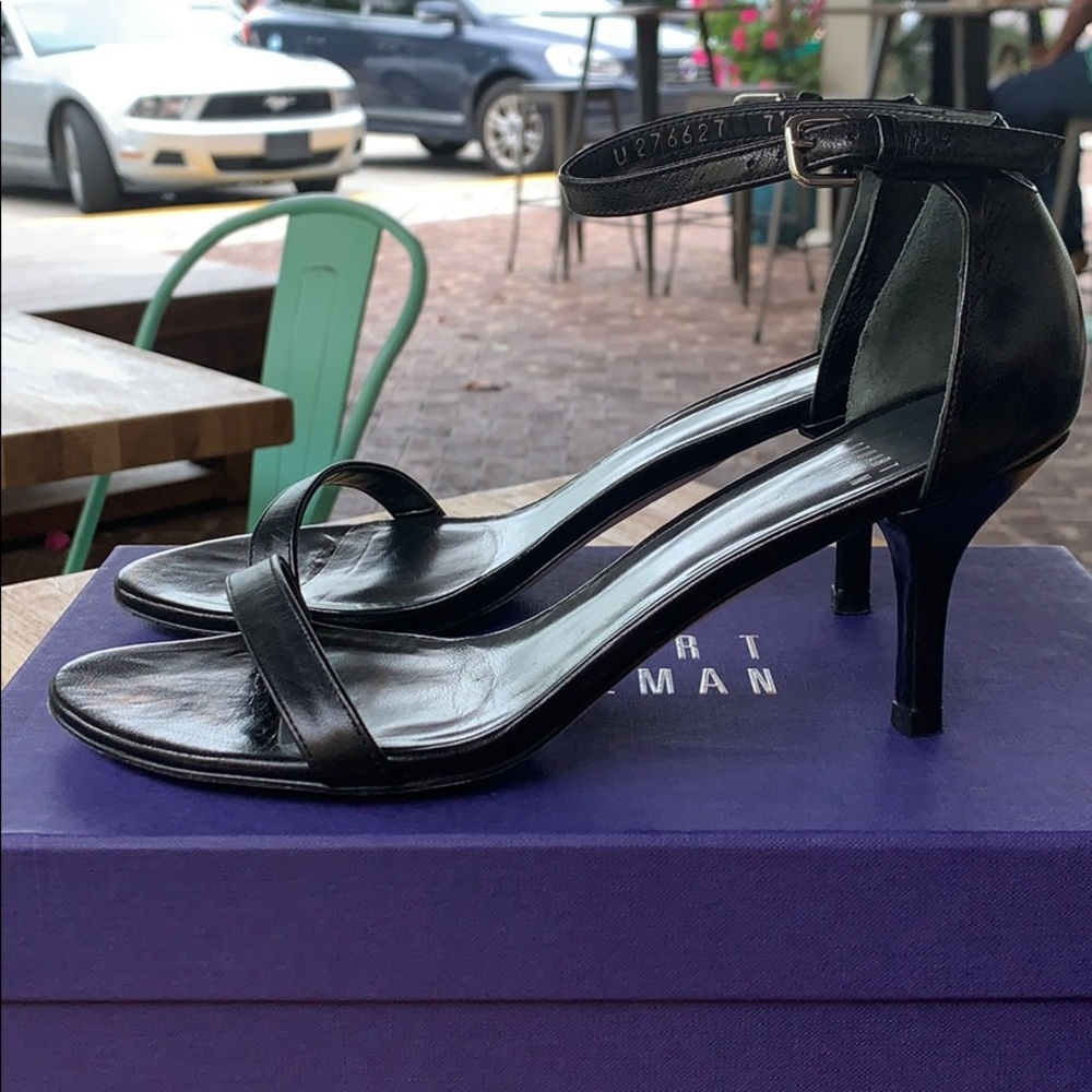 Stuart Weitzman Black Strappy Heels Size 7.5